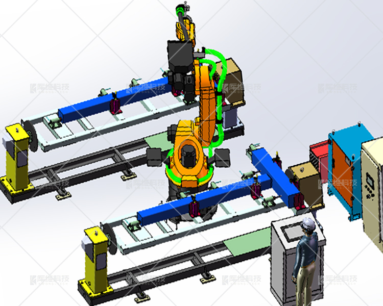 焊接<a href='http://www.yamin.net.cn' target='_blank'><u>機器人工作站</u></a>布局